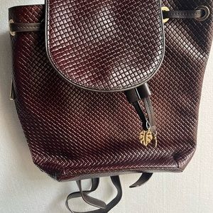 Tommy Bahama Deep Cherry Woven leather Backpack